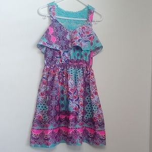Japna Kids Girls Floral Paisley Print Ruffle Dress 5/6